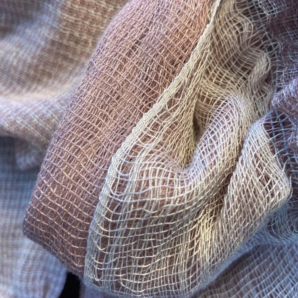 PRETTY SOFT PINK unbranded Cotton Blend Ruffle Long Scarf
